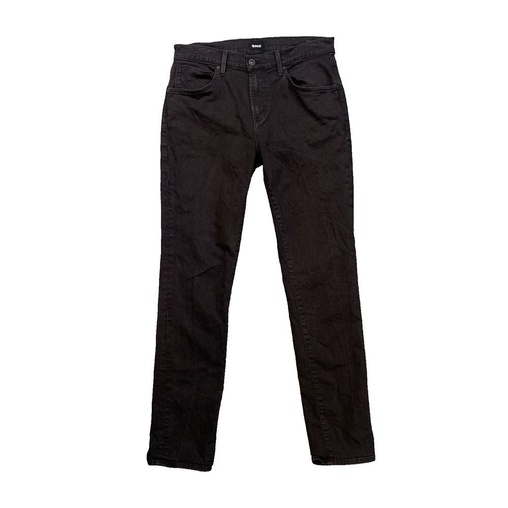 Hudson Jeans Mens 34 Black Blake Slim Straight Stretch Denim Pocket Mid Rise